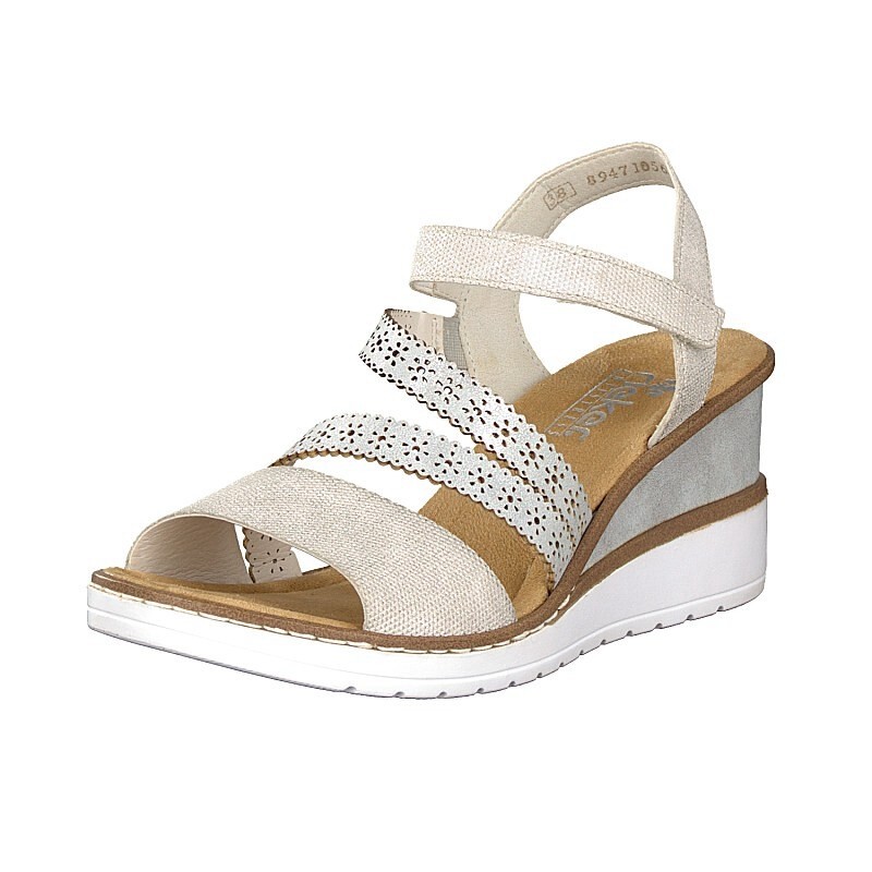 Sandalias Cunha Rieker V3551-60 Para Mulher - Bege